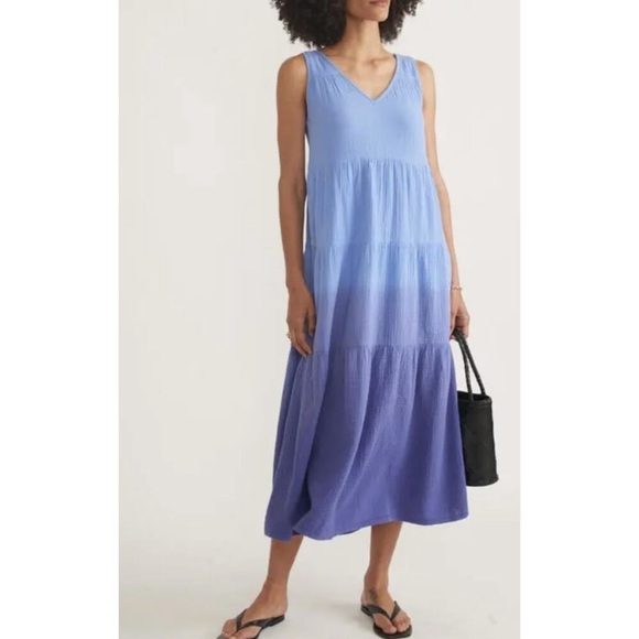 Marine Layer Dresses & Skirts - Marine Layer Corinne Blue Gauze Ombre Sleeveless Maxi Dress